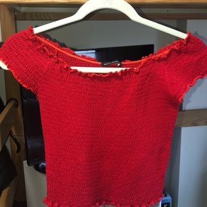 brandy melville off the shoulder crop top